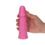 Dildo małe różowe gumowe żylaste z przyssawką 13cm - 4