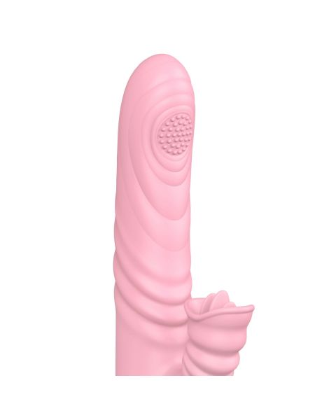 Wibrator posuwisty z sex masażerem 20 trybów 23cm cielisty - 2