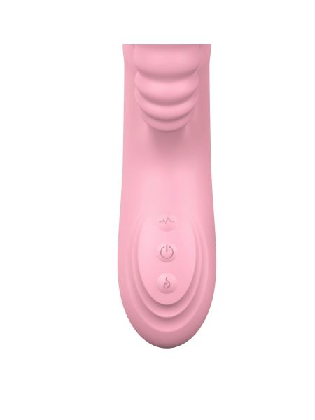 Wibrator posuwisty z sex masażerem 20 trybów 23cm cielisty - 3