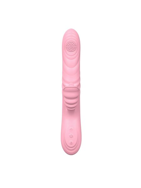 Wibrator posuwisty z sex masażerem 20 trybów 23cm cielisty - 8