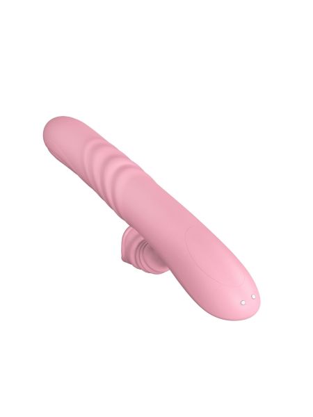 Wibrator posuwisty z sex masażerem 20 trybów 23cm cielisty - 9