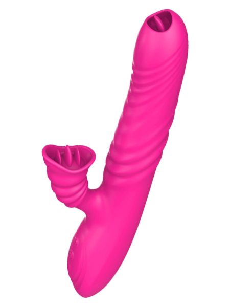 Wibrator ogrzewany z sex masażerem 20 trybów 23cm - 7