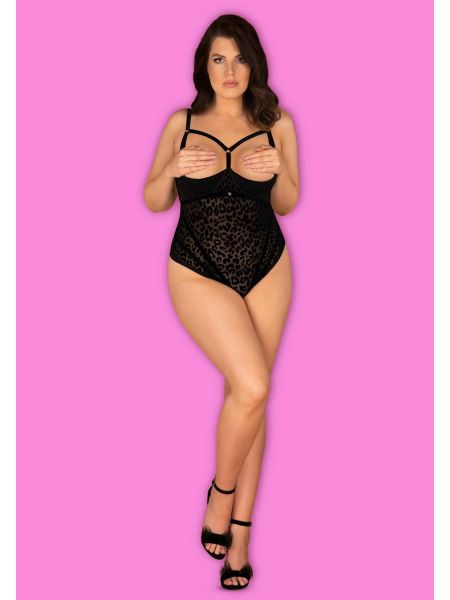 Erotyczne body otwarty krok Obsessive Jagueria 4XL/5XL - 3