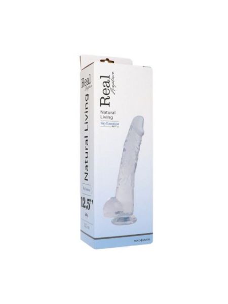 Dildo silikonowe żelowe żylaste przyssawką 32,5 cm - 2