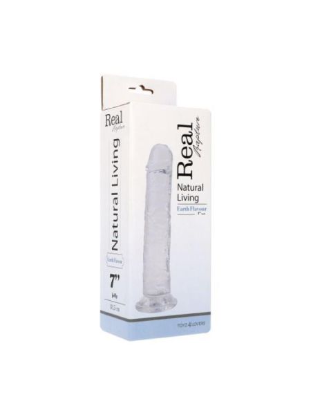 Dildo przezroczyste żylaste z przyssawką 18,5 cm - 4