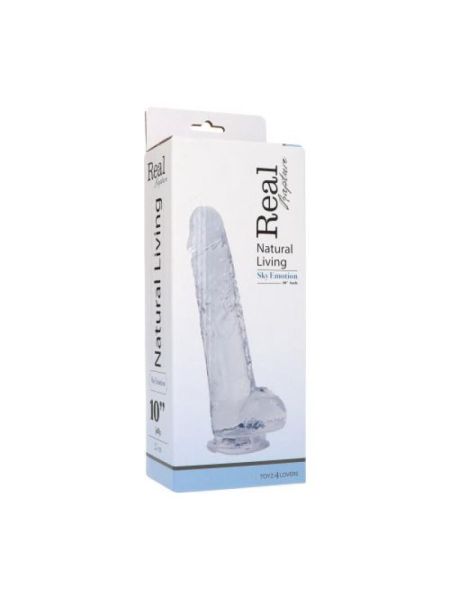 Dildo ogromne żylaste  z przyssawką i jadrami 25 cm - 4