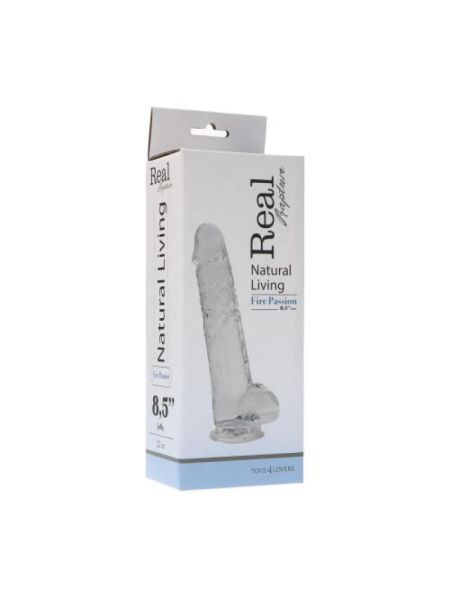 Dildo silikonowe żelowe żylaste z przyssawką 22 cm - 4