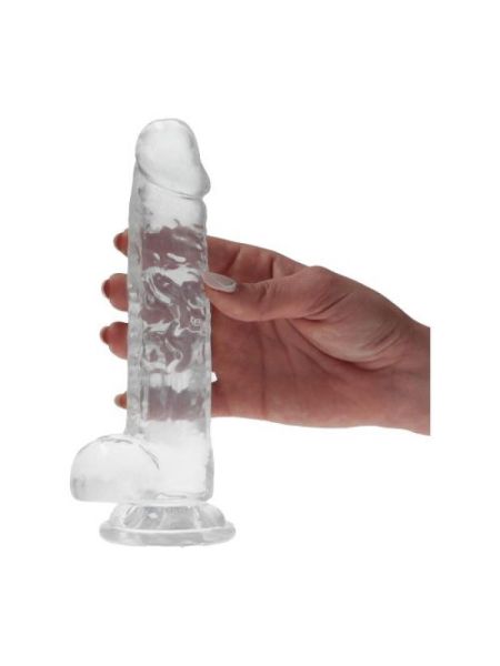 Ogromny żylasty penis z przyssawką i jadrami dildo 19 cm - 2