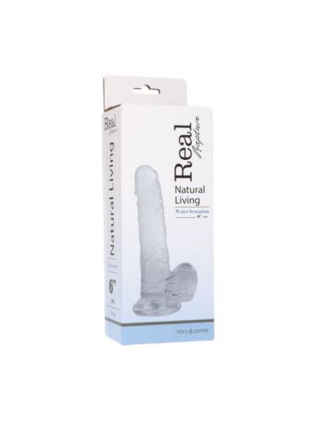 Dildo silikonowe żelowe żylaste z przyssawką 16 cm - 4