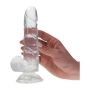 Dildo silikonowe żelowe żylaste z przyssawką 16 cm - 3