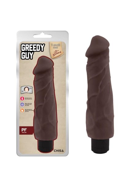 Realistyczny wibrator klasyczny penis członek 24cm Brązowy