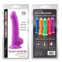 Dildo realistyczne penis naturalne przyssawka 21cm Fioletowe - 3