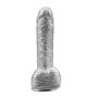 Dildo realistyczne członek jądram przyssawka 19 cm Srebrny - 4