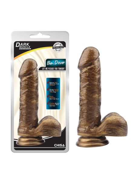 Dildo realistyczne członek jądram przyssawka 19 cm Złoty