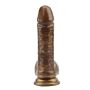 Dildo realistyczne członek jądram przyssawka 19 cm Złoty - 5