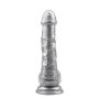 Dildo realistyczne jak penis przyssawka jądra 19cm Srebrne - 5