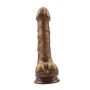 Dildo realistyczne jak penis przyssawka jądra 19cm Złote - 4