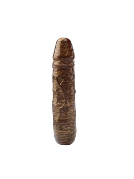 Dildo podwójne analne waginalne realistyczne 17cm złote - 4