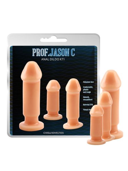 Zestaw x3 rozmiary korek analny dildo przyssawka