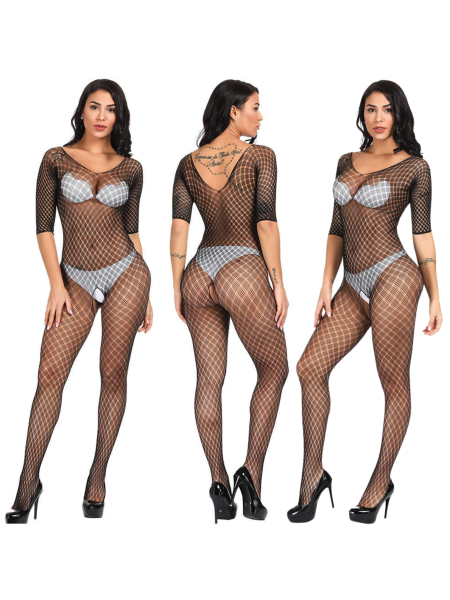 Bodystocking z kuszącą dziurką rozciągliwe S/L