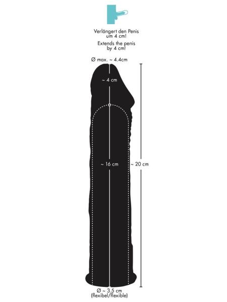 Przedłużka powiększająca penisa czarna - 10