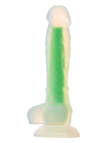 Świecące w ciemności dildo penis sex członek 17cm - 4