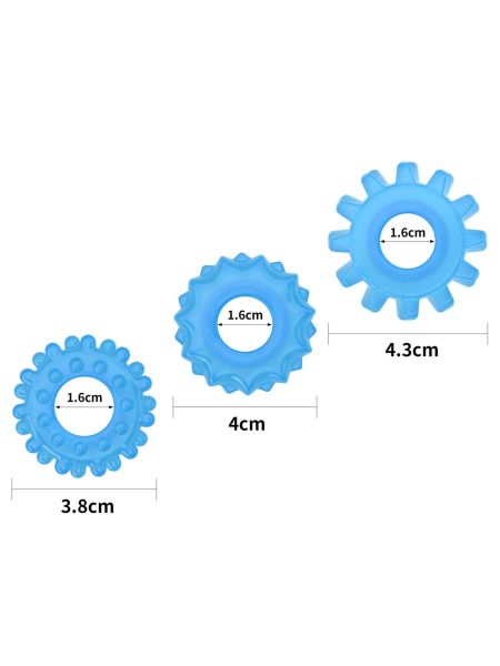 Zestaw trzech świecących pierścieni na penisa i jądra - 3