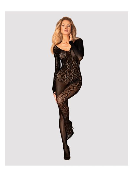 Bodystocking wężowy wzór seks otwarty krok S/M/L - 3