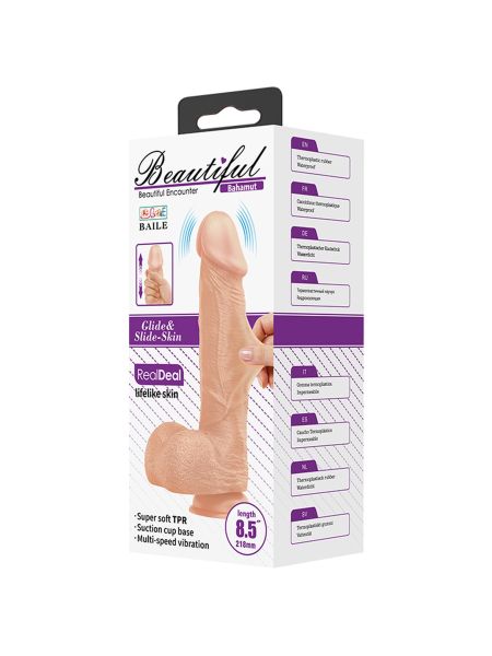 Dildo wibrujący penis z przyssawką 21,8cm - 17