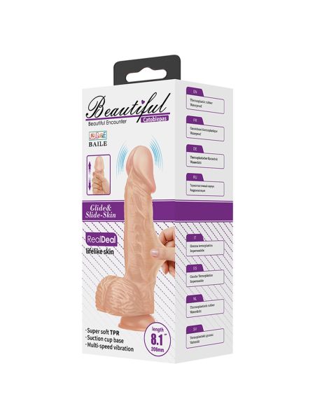 Dildo realistyczny penis wibracje przyssawka 20cm - 16