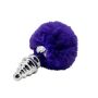 Metalowy ozdobny korek plug analny ogon pompon 7cm - 2