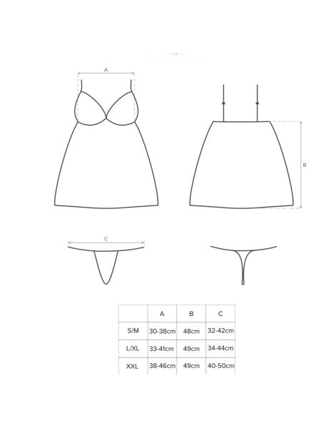 Babydoll koszulka nocna i stringi XL/XXL - 9