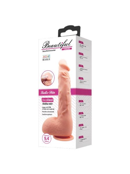 Elastyczne realistyczna skóra dildo 24 cm żylaste - 3