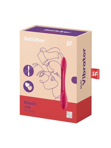 Wibrator podwójny Satisfyer Elastic Joy 10 trybów 23cm czerwony