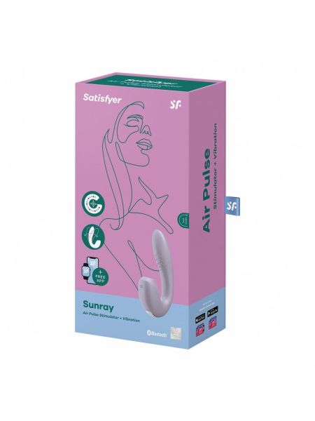 Masażer łechtaczki punktu G apka Satisfyer Sunray fioletowy