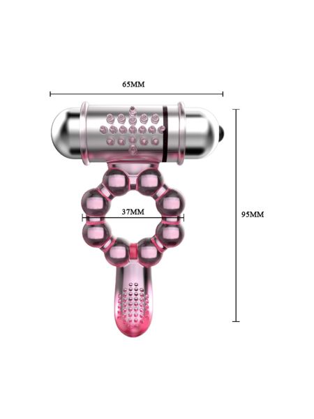 Pierścień na penisa z masażerem łechtaczki 10 tryb - 6