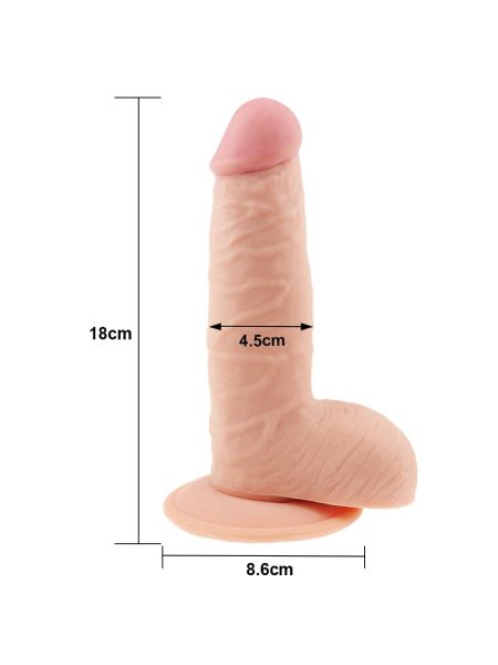 Dildo grube żylaste z przyssawką i jadrami 18 cm - 2