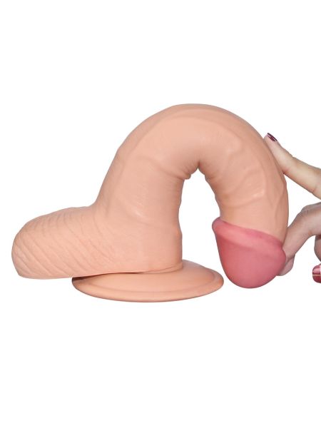 Dildo grube żylaste z przyssawką i jadrami 18 cm - 5