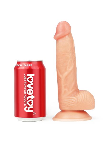 Penis wyżyłowany gruby z przyssawką dildo 18 cm - 7