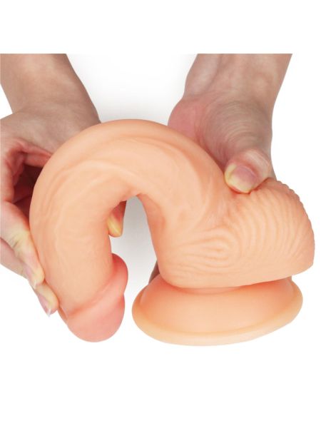 Penis wyżyłowany gruby z przyssawką dildo 18 cm - 11