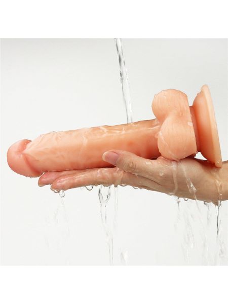 Penis giętki żyły gruby z przyssawką dildo 20 cm - 4