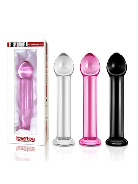 Przezroczyste dildo szklane z prostym trzonem 16cm - 3