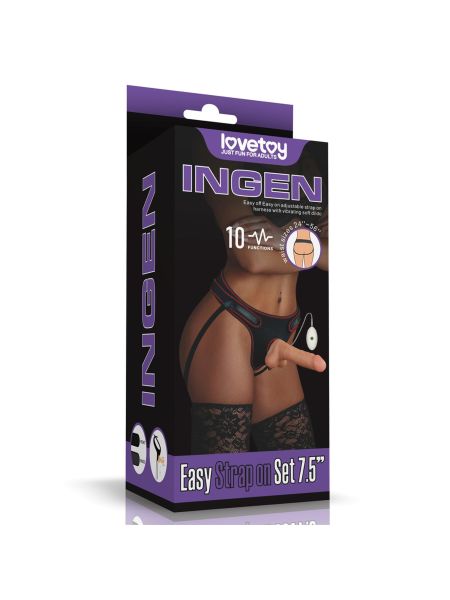 Zestaw majtki strap-on z wibrującym dildo 20cm