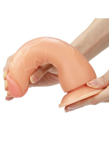 dildo strap-on realistyczny wygląd elastyczny giętki 19 cm - 12