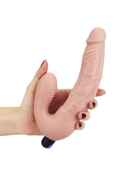 Realistyczne podwójne dildo z wypustkami strap-on - 2