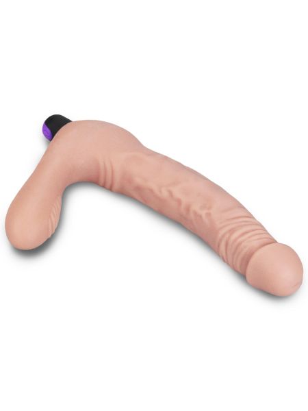 Realistyczne podwójne dildo z wypustkami strap-on - 4