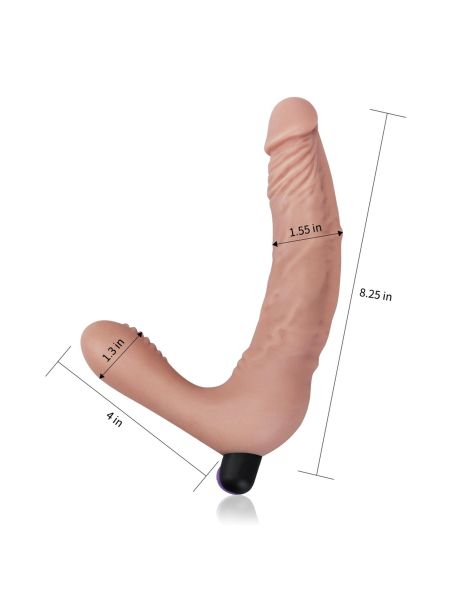 Realistyczne podwójne dildo z wypustkami strap-on - 6