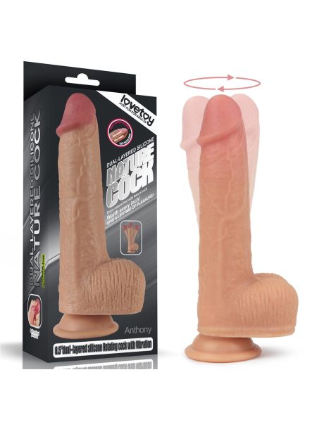 Obrotowe realistyczne dildo  z przyssawką 21,5 cm