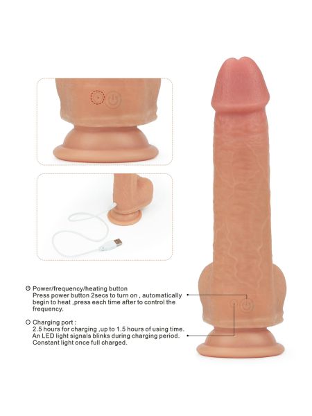 Obrotowe realistyczne dildo  z przyssawką 21,5 cm - 5