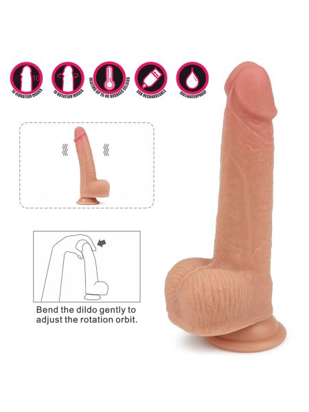 Obrotowe realistyczne dildo  z przyssawką 21,5 cm - 8